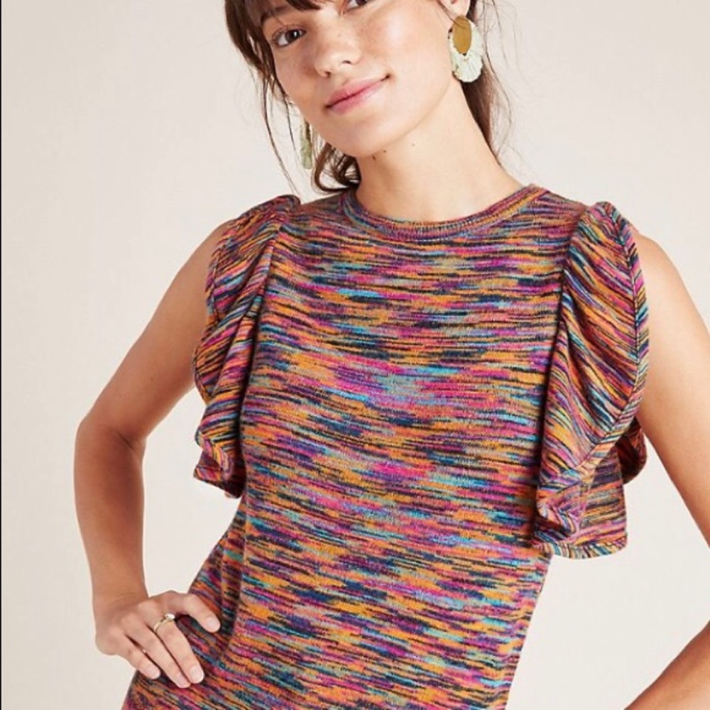 NWT Anthropologie flutter sleeve top